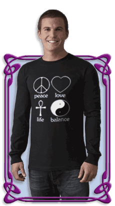 Peace Love Life Balance Men's Long Sleeve Dark T-Shirt (Black) Peace Love Life Balance Men's Long Sleeve Dark T-Shirt (Black)